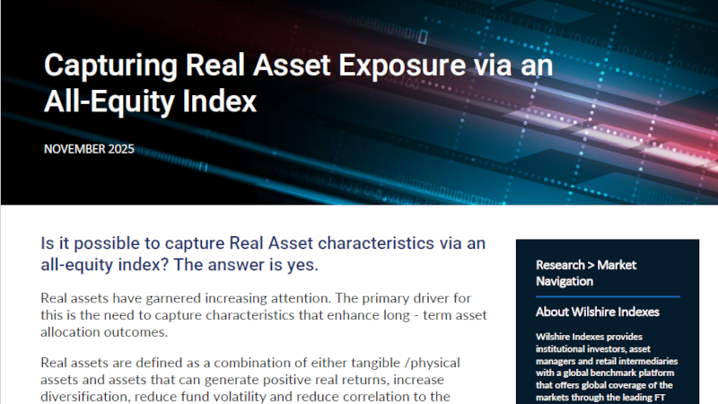 Is it possible to capture Real Asset characteristics via an all-equity index? The answer is yes.
